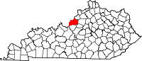Location of Jefferson County, Kentucky