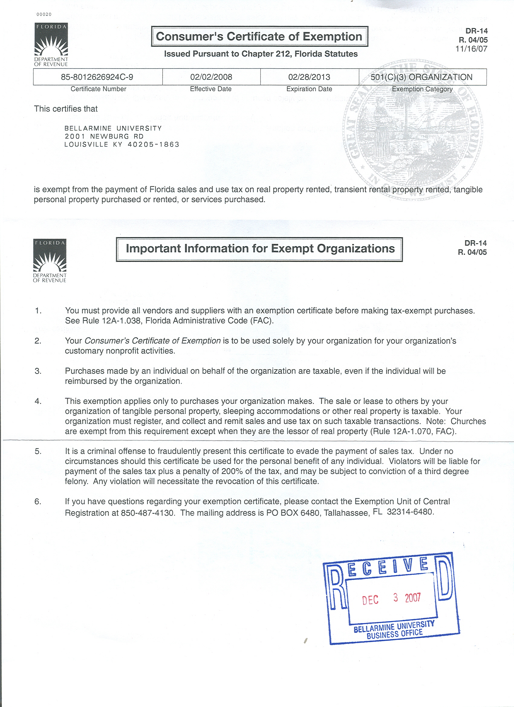 Tax Exemptions