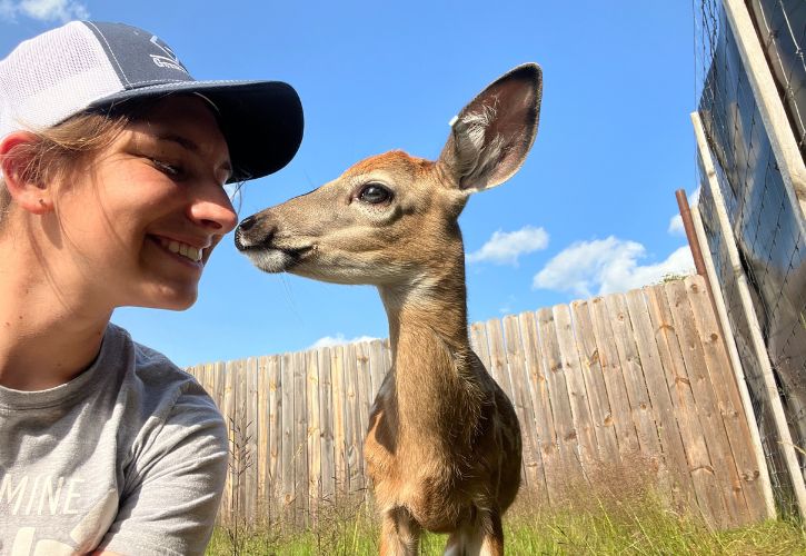 Leia Staples and fawn