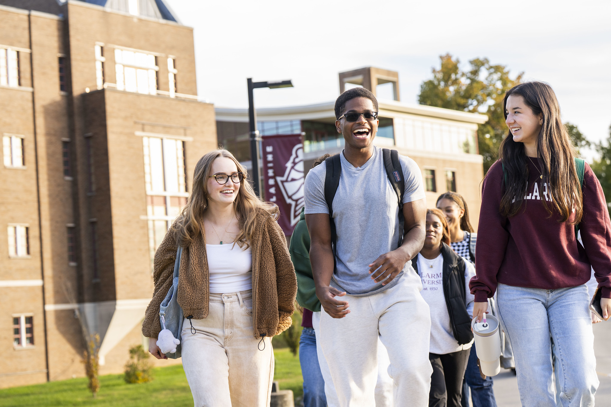 Students walking on Bellarmine's campus