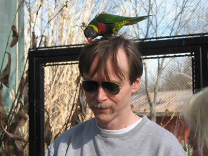 Anthony Lentz with Lorakeet