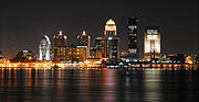 Downtown Louisville at night