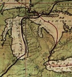 "Mitchell Map" of the region, from the late 1700s, used by the U.S. Government to set the Ordinance Line of 1812.