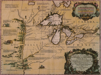 "Lartique Map" of the Upper Peninsula. from the late 1700s, used by the Canadians to define their territorial boundaries after War of 1812. Notice the location of the St. Mary's River.