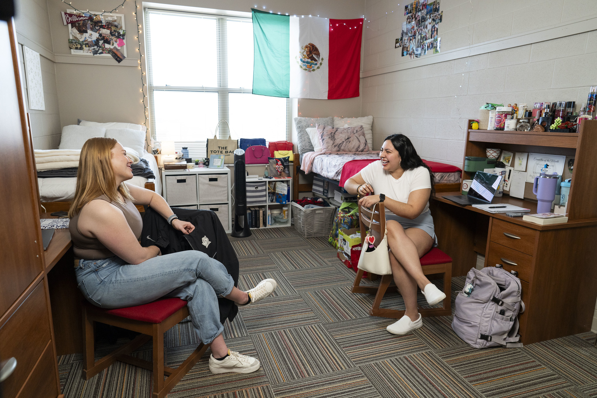 Two students in their res hall room