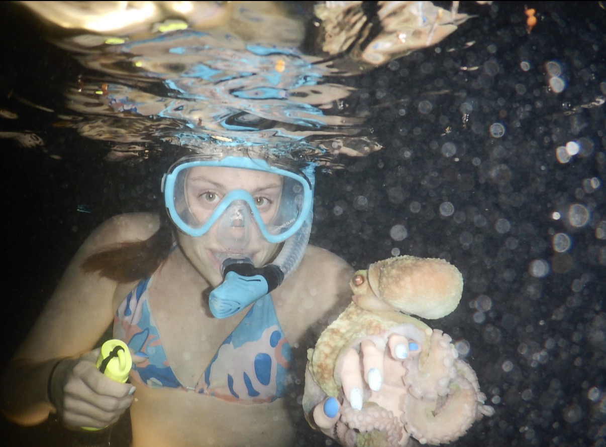 Belize Marine Biology Bellarmine Horizon Program Snorkel with octopus