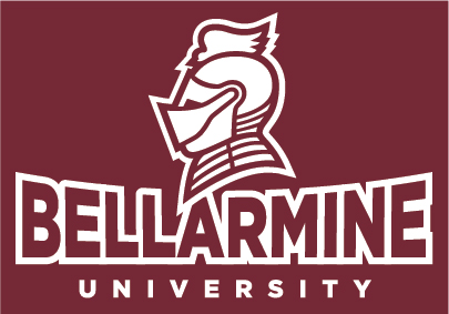 Bellarmine University white maroon bg Reverse logo