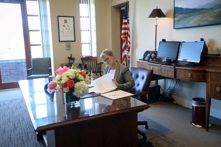 Dr. Susan M. Donovan, Bellarmine president, in her office