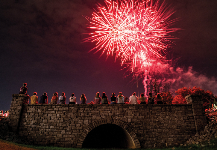 Sparks at Knight, an annual fireworks show, welcomes students back to campus in August 2021.