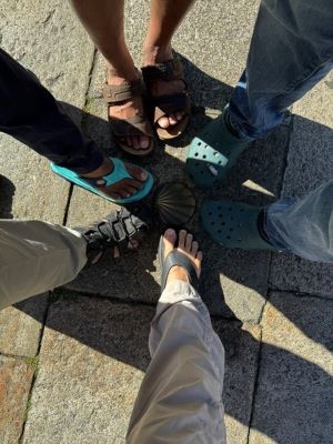 Camino Photo 5 Shot of pilgrims' shoes