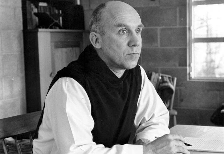 Thomas Merton, Trappist monk, sits at this desk at the monastery at Gethsemani.