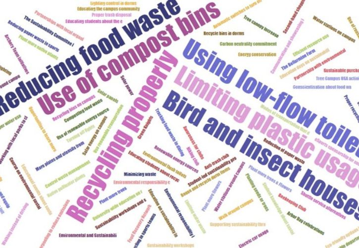 Word Cloud of Environmental Sruvey answers