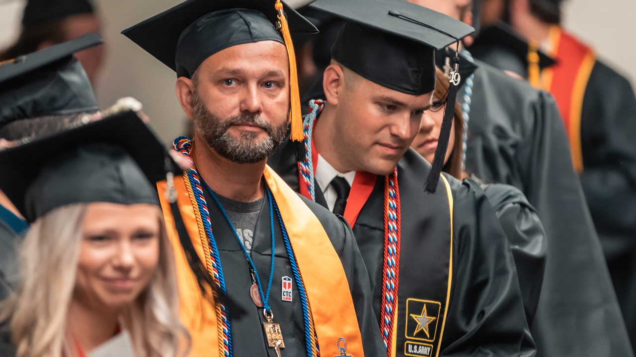 Students lining up for commencement