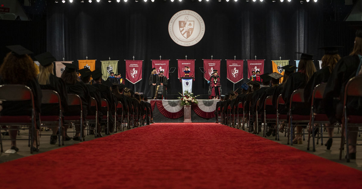 Students at Commencement in Freedom Hall