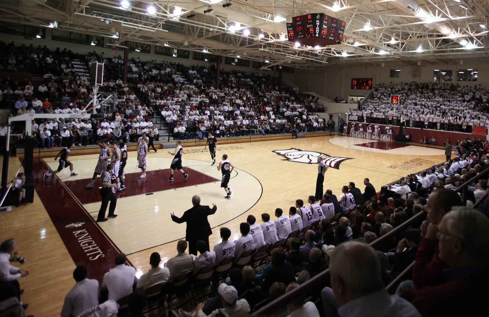 Fans at a basketball game