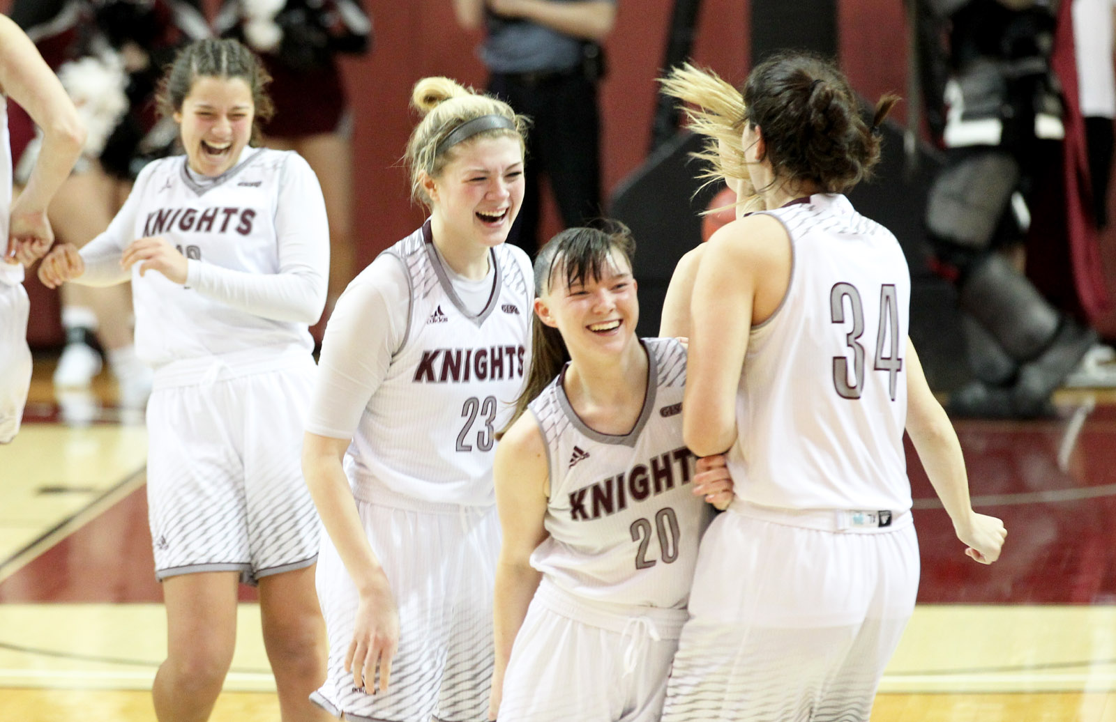 Women's basketball celebration