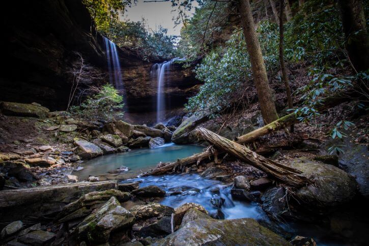 First Place, Domestic category, 2019 Photo Contest: Pine Island Double Falls, Daniel Boone National Forest in London, Ky. 