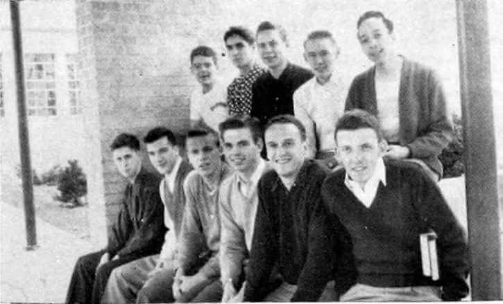 Ted Wade, second row far right, and the rest of Bellarmine College's first basketball team