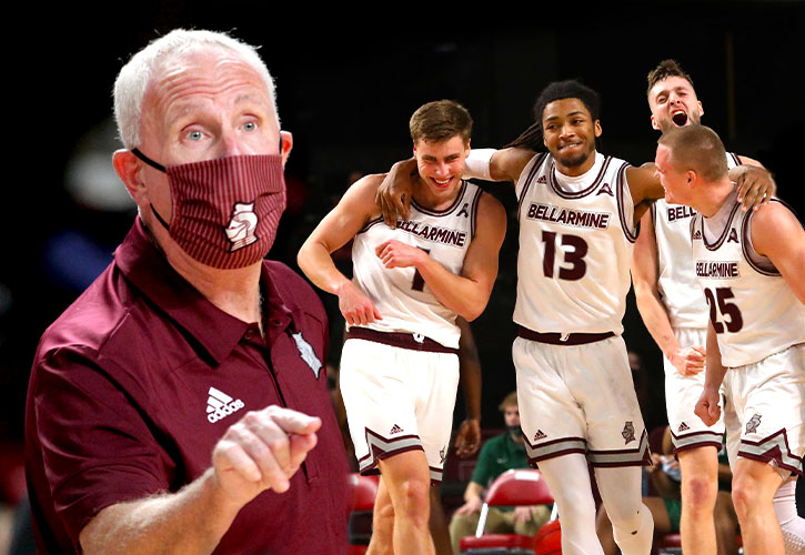 Coach Davenport and the men's basketball team