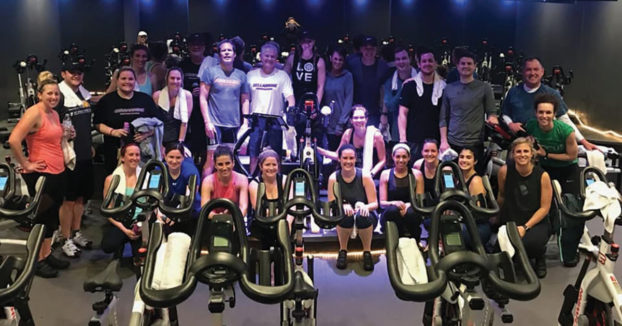 Participants at the CycleBar fundraiser for Run for Ryann.