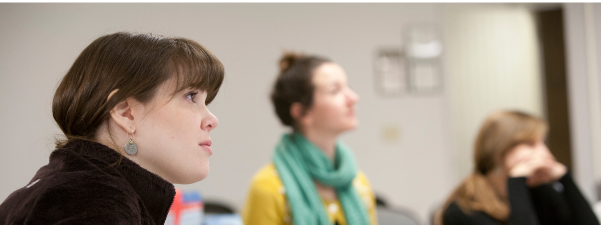 Attentive students listening during class