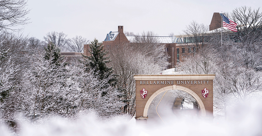 Snow covered campus