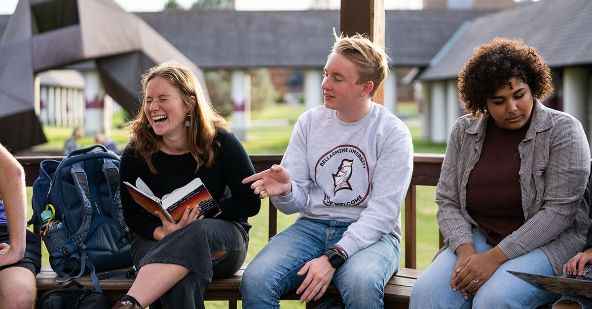 Bellarmine-students-quad-seated