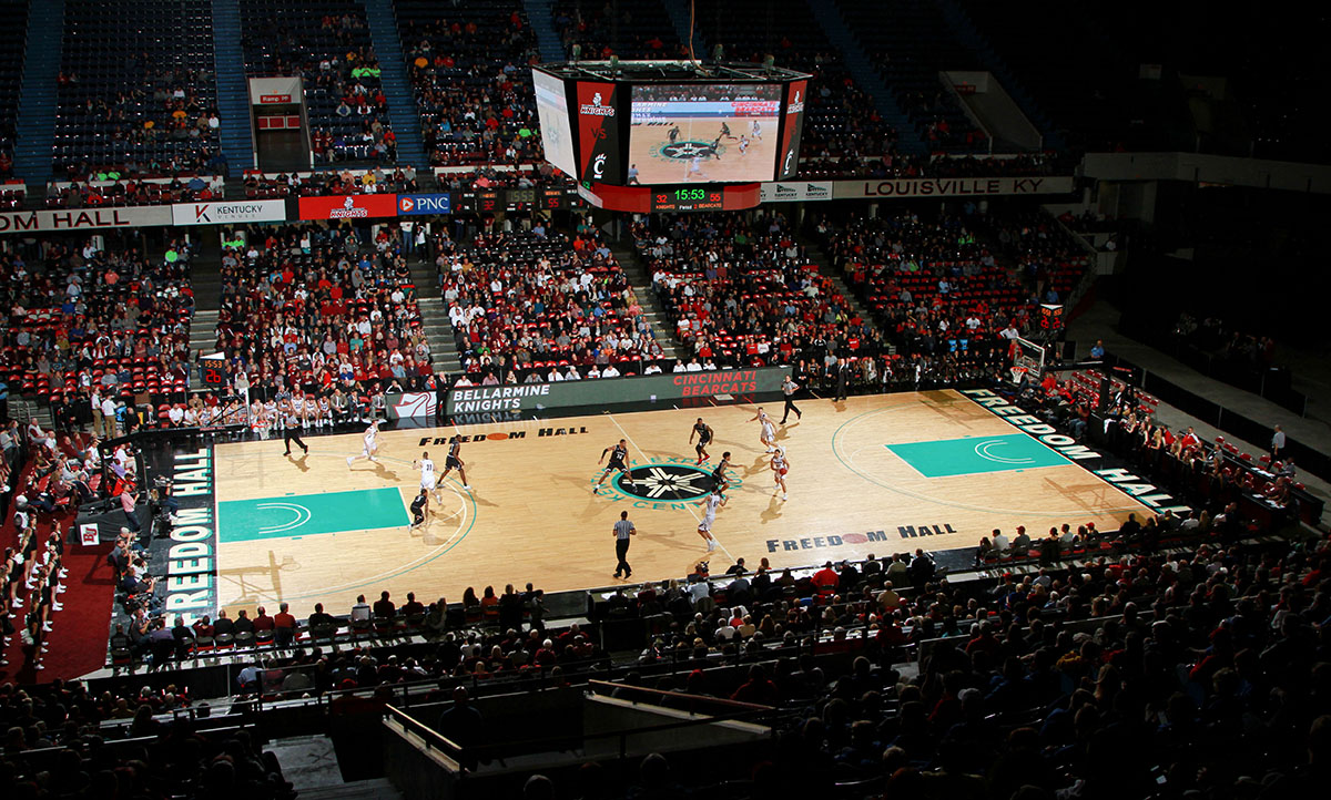 Knights playing UC at Freedom Hall