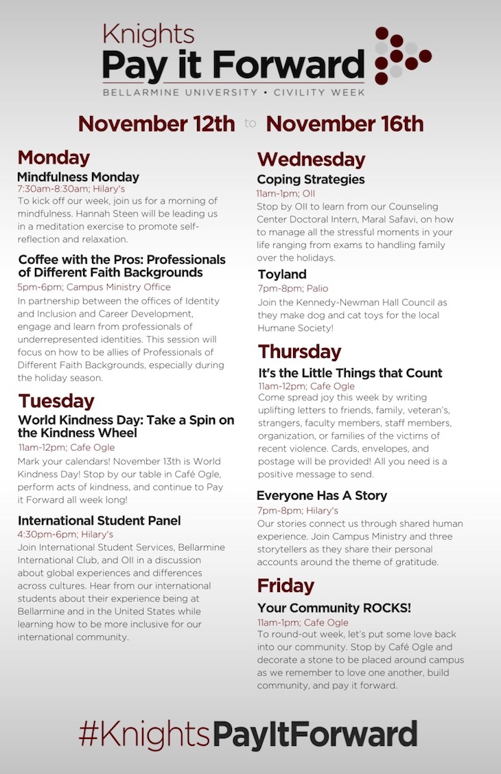 Civility Week 2018 Schedule Civility Week 2018 Schedule