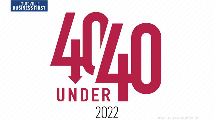 Forty Under 40 logo from Louisville Business First, 2022