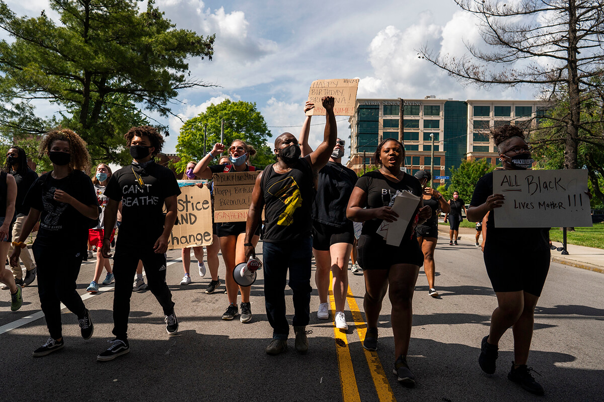 Bellarmine students and staff marching