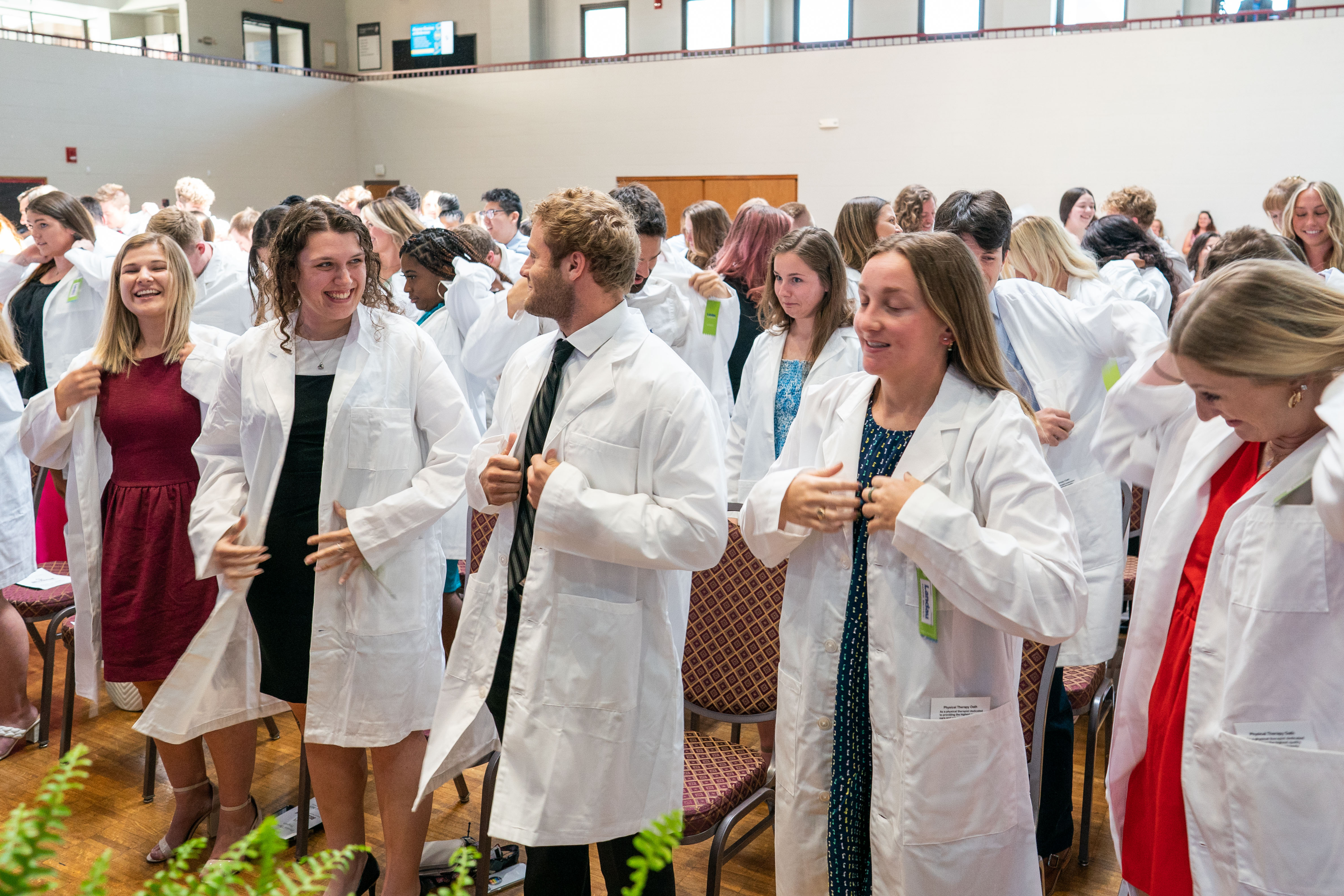 DPT Students wearing white coats