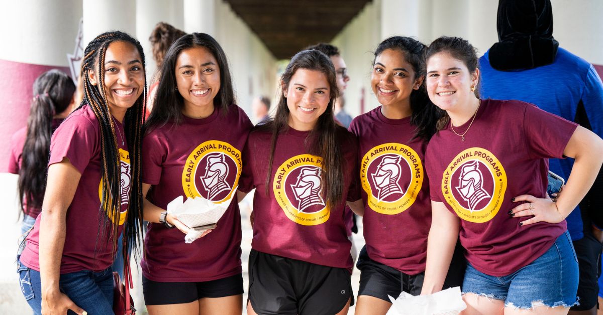 Students at Early Entry program in Quad