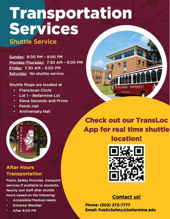 Transportation information from the office of Public Safety