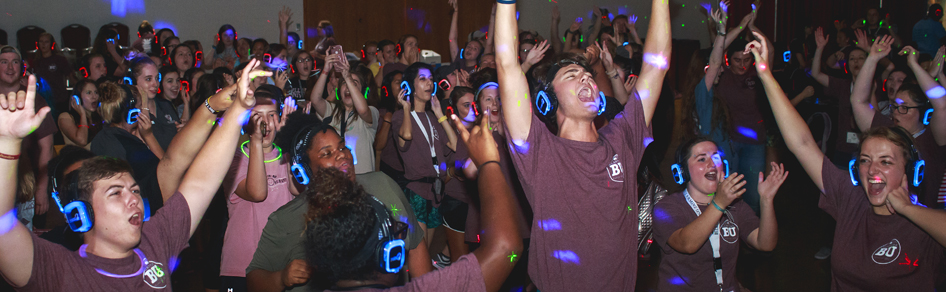 Students at silent disco