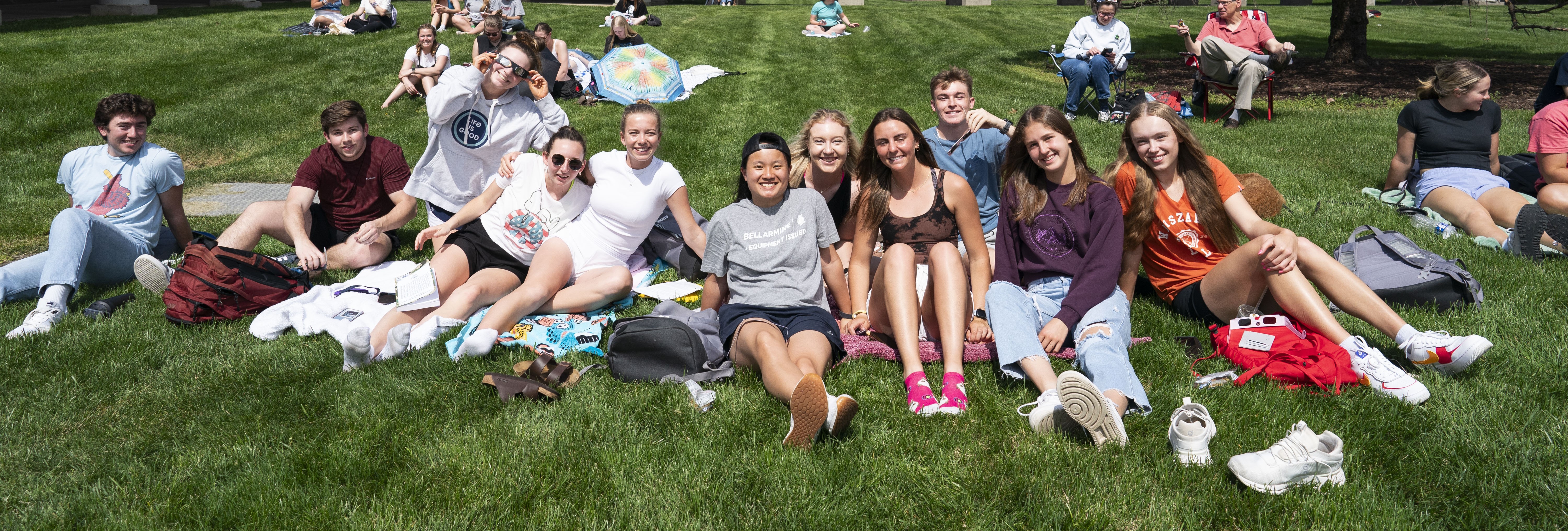 Students at an orientation event